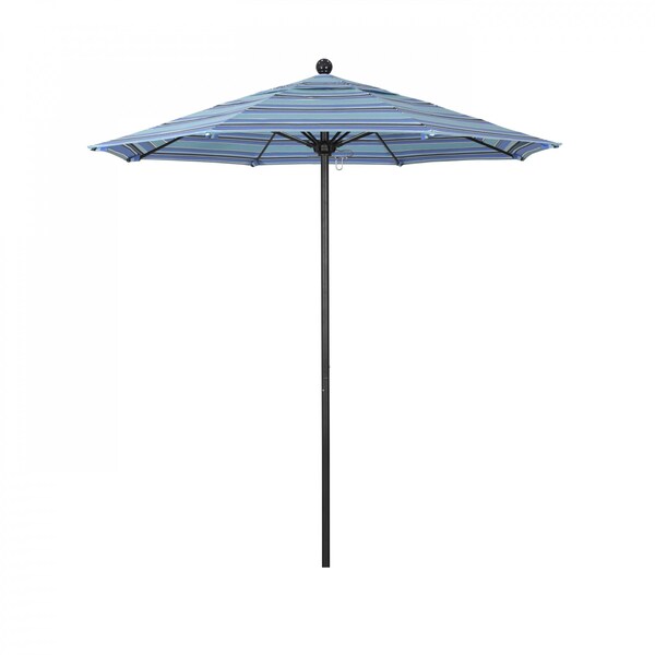 California Umbrella 7.5' Black Aluminum Market Patio Umbrella, Sunbrella Dolce Oasis 194061334560 - main